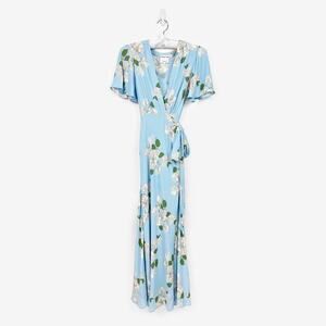 Privacy Please Plaza Maxi Dress Size S Gramont Blue Floral Boho Cottage Girlcore